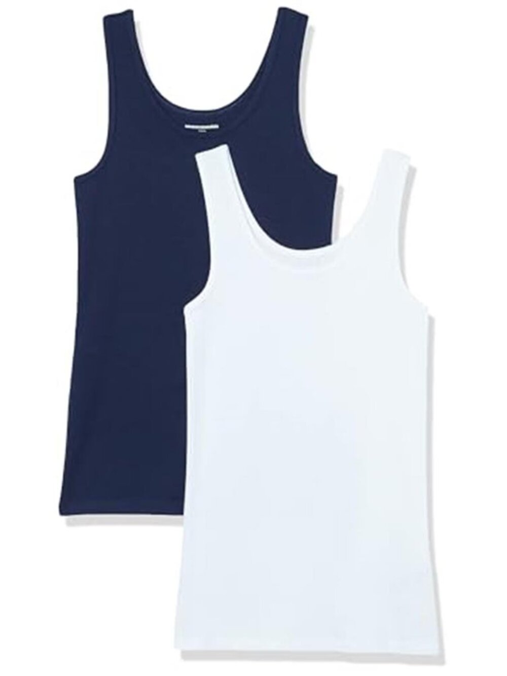 Womens Cotton Modal Rib Tank Top Scoop Neck Fitted Stretch Sleeveless Shirt